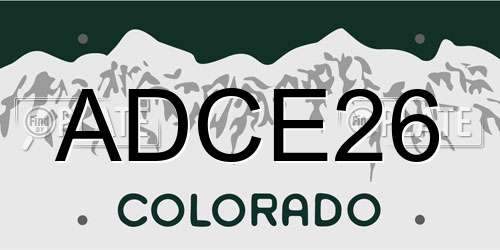 ADCE26 Colorado License Plate