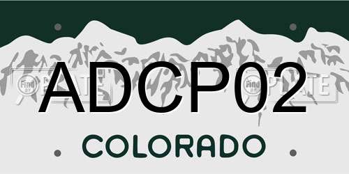ADCP02 Colorado License Plate