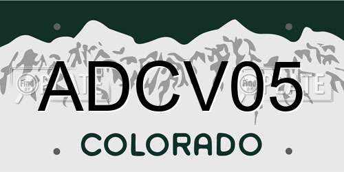 ADCV05 Colorado License Plate