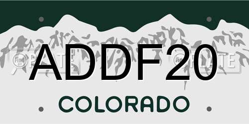 ADDF20 Colorado License Plate