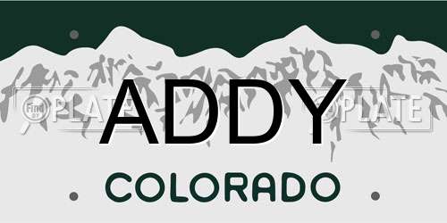 ADDY Colorado License Plate