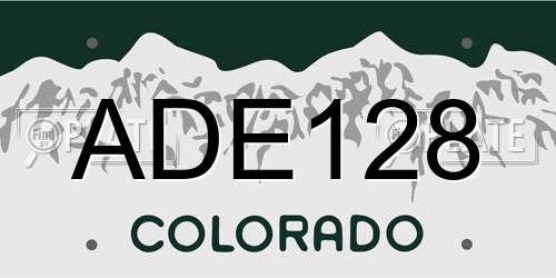 ADE128 Colorado License Plate