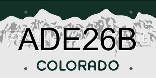 ADE26B Colorado License Plate