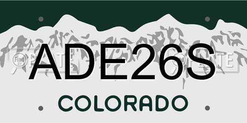 ADE26S Colorado License Plate