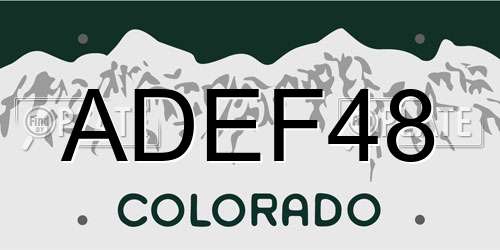 ADEF48 Colorado License Plate