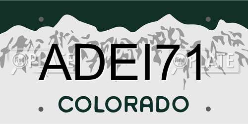 ADEI71 Colorado License Plate