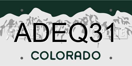 ADEQ31 Colorado License Plate