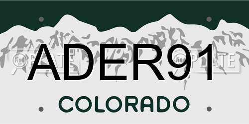 ADER91 Colorado License Plate