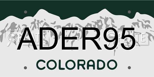 ADER95 Colorado License Plate