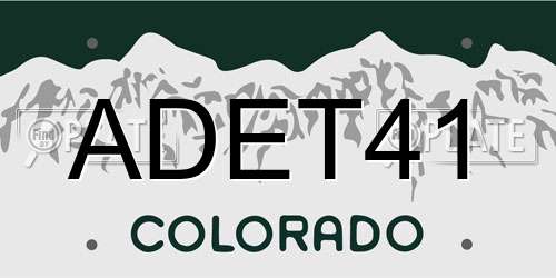 ADET41 Colorado License Plate