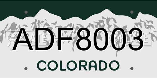 ADF8003 Colorado License Plate