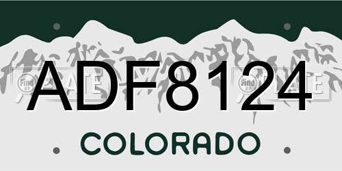 ADF8124 Colorado License Plate