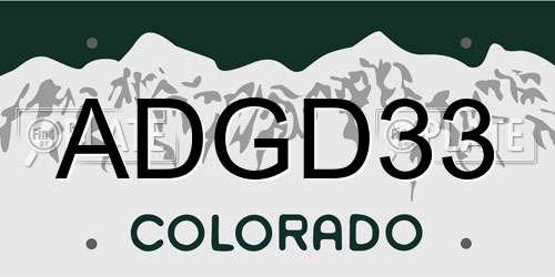 ADGD33 Colorado License Plate