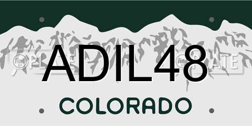 ADIL48 Colorado License Plate
