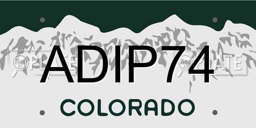 ADIP74 Colorado License Plate