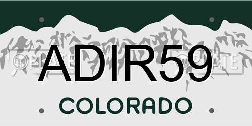 ADIR59 Colorado License Plate