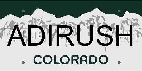 ADIRUSH Colorado License Plate