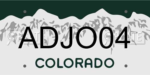 ADJO04 Colorado License Plate