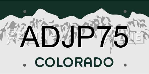ADJP75 Colorado License Plate