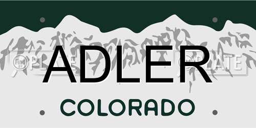 ADLER Colorado License Plate