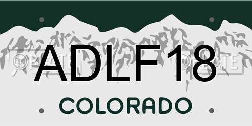 ADLF18 Colorado License Plate