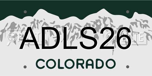 ADLS26 Colorado License Plate