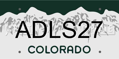 ADLS27 Colorado License Plate