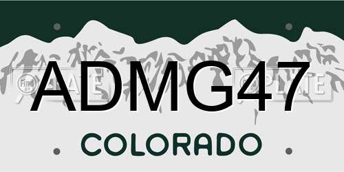 ADMG47 Colorado License Plate