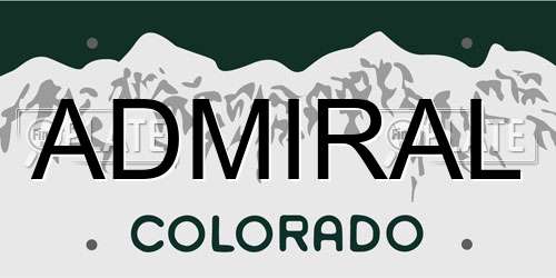 ADMIRAL Colorado License Plate