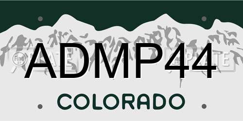ADMP44 Colorado License Plate