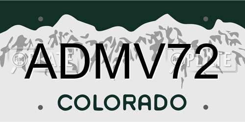 ADMV72 Colorado License Plate