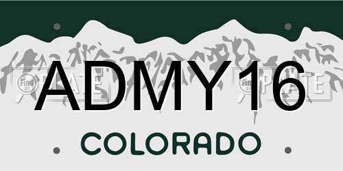 ADMY16 Colorado License Plate