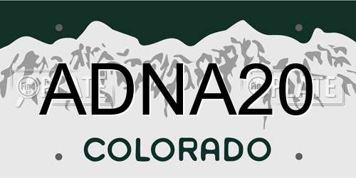 ADNA20 Colorado License Plate