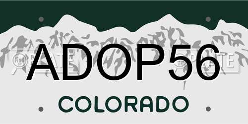 ADOP56 Colorado License Plate