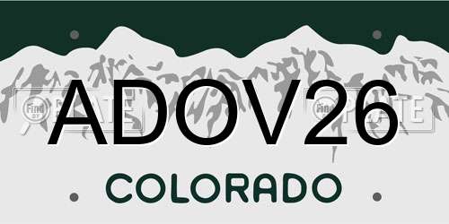 ADOV26 Colorado License Plate