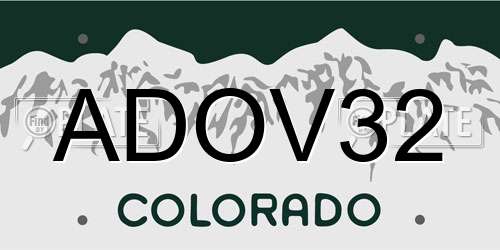 ADOV32 Colorado License Plate