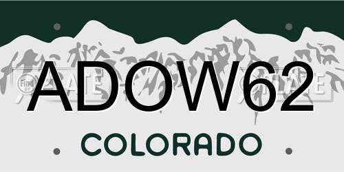 ADOW62 Colorado License Plate