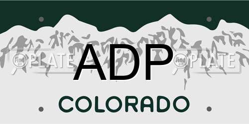 ADP Colorado License Plate