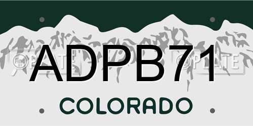 ADPB71 Colorado License Plate