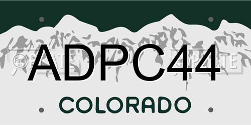 ADPC44 Colorado License Plate