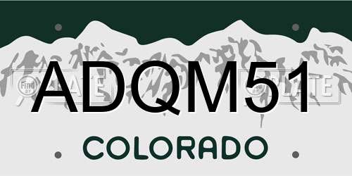 ADQM51 Colorado License Plate