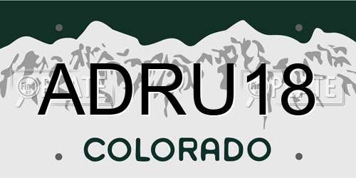 ADRU18 Colorado License Plate