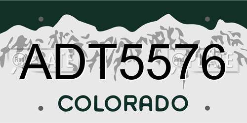 ADT5576 Colorado License Plate