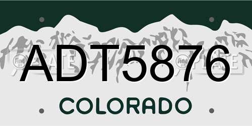 ADT5876 Colorado License Plate