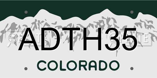 ADTH35 Colorado License Plate