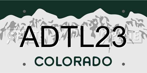 ADTL23 Colorado License Plate
