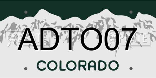 ADTO07 Colorado License Plate