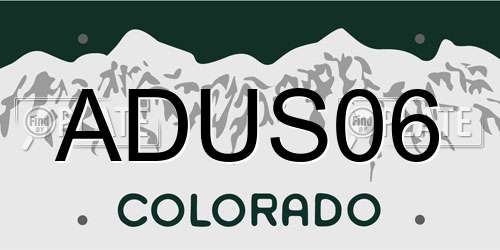 ADUS06 Colorado License Plate