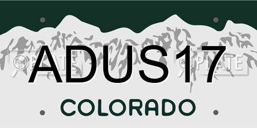 ADUS17 Colorado License Plate