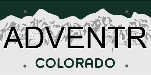 ADVENTR Colorado License Plate